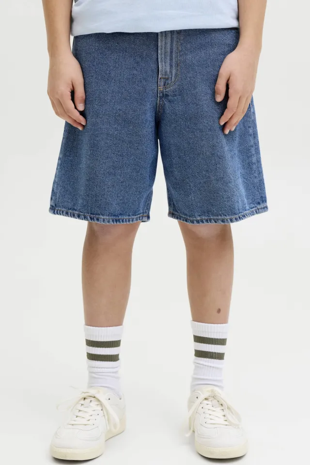 JJ Rebel JUNIOR baggy jeansshort medium blue denim, foto 4