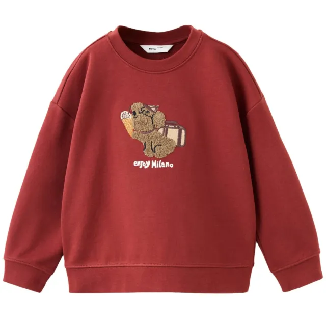 Mango Kids sweater met print - donkerrood