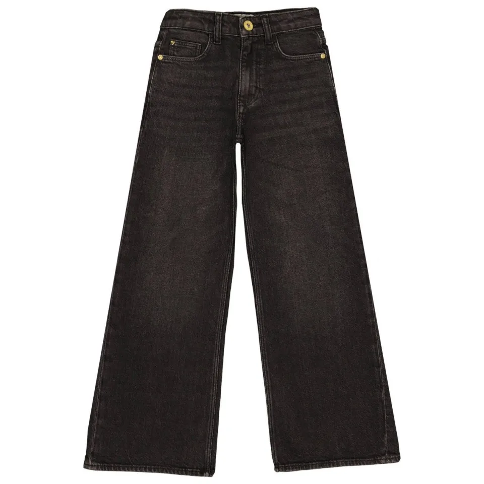 Vingino Cita regular waist wide leg jeans - zwart denim, foto 2