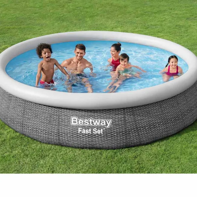 Bestway Zwembadset rond 366x76 cm Zwart
