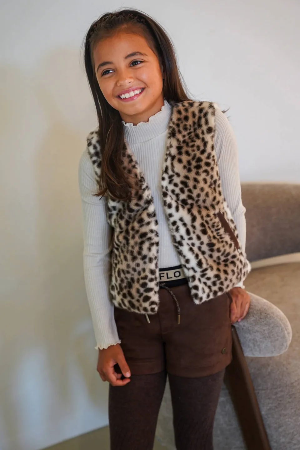 Like Flo imitatieleren short bruin, foto 4