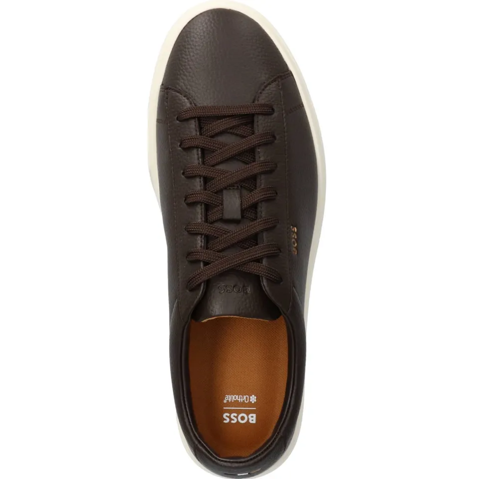 Boss leren sneakers - donkerbruin, foto 5
