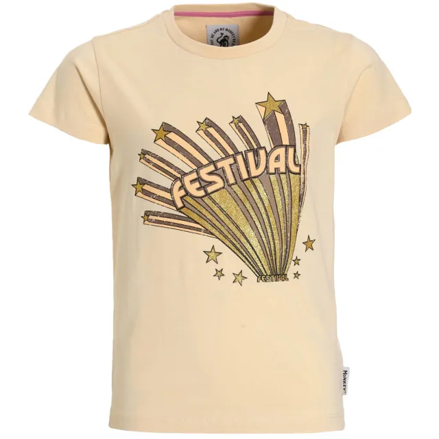Me & My Monkey Chloe T-shirt ecru met glitter