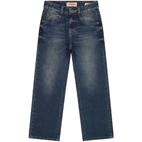 Vingino relaxed fit jeans - donkerblauw Jongens Denim Effen Dark blue denim