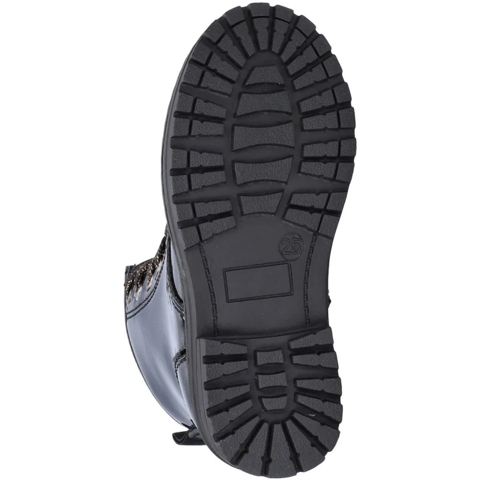 Nelson Kids lakleren enkelboots met profielzool en glitters - zwart, foto 6