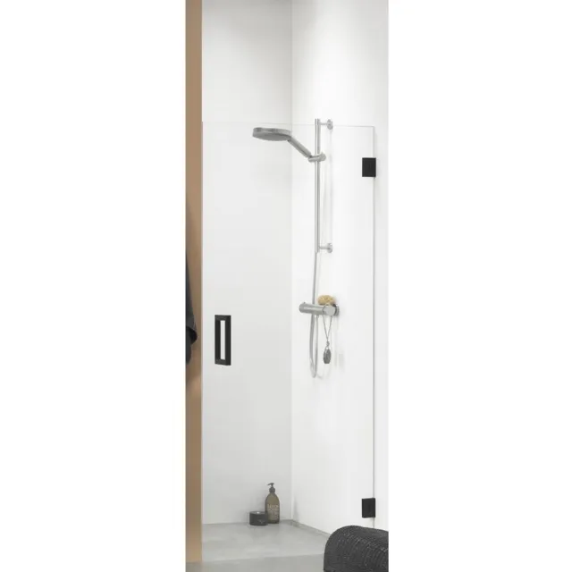 Sealskin Nisdeur by Sealskin 'I AM' 80x200 cm Mat Zwart Helder Glas Antikalk