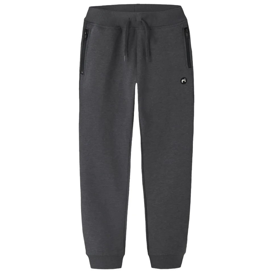 NAME IT KIDS regular joggingbroek donkergrijs melange, foto 2