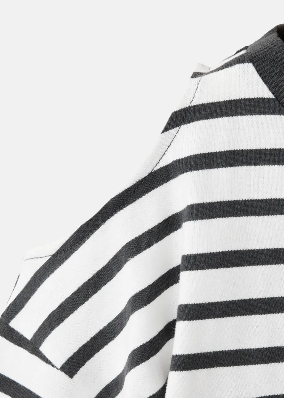Mango gestreepte longsleeve antraciet wit, foto 5