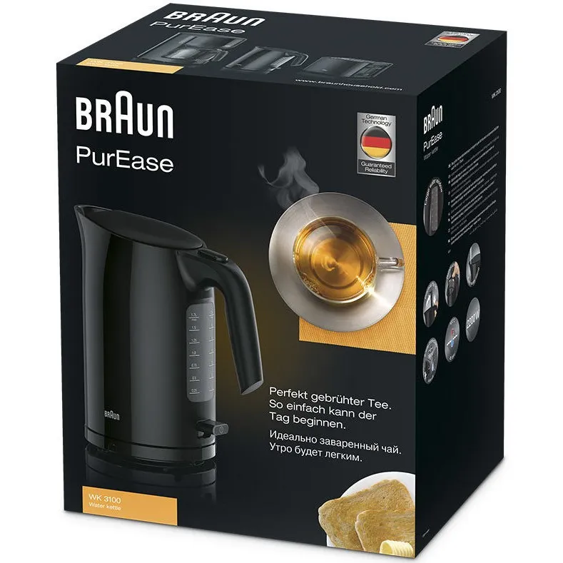 Braun PurEase WK 3100 waterkoker zwart, foto 2