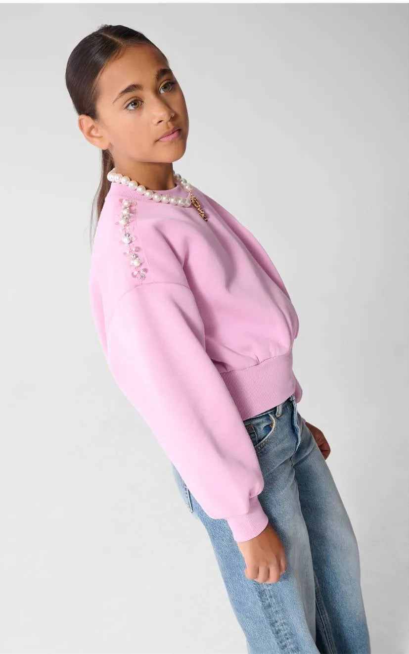Shoeby regular fit sweater met parels - roze, foto 5