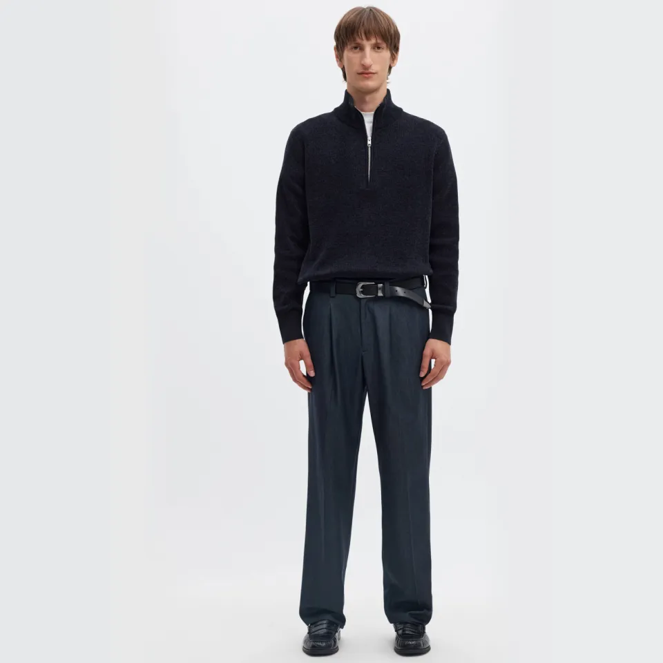 Selected regular fit gebreide trui - donkerblauw Sky Captain