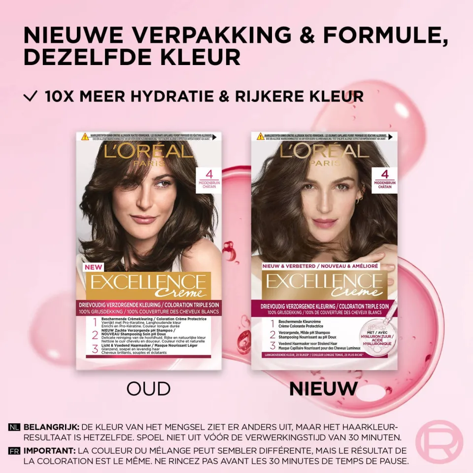L'oréal Paris Excellence crème haarkleuring 4 middenbruin, foto 6