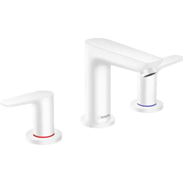 Hansgrohe Talis E 3-gats wastafelmengkraan met trekwaste mat wit