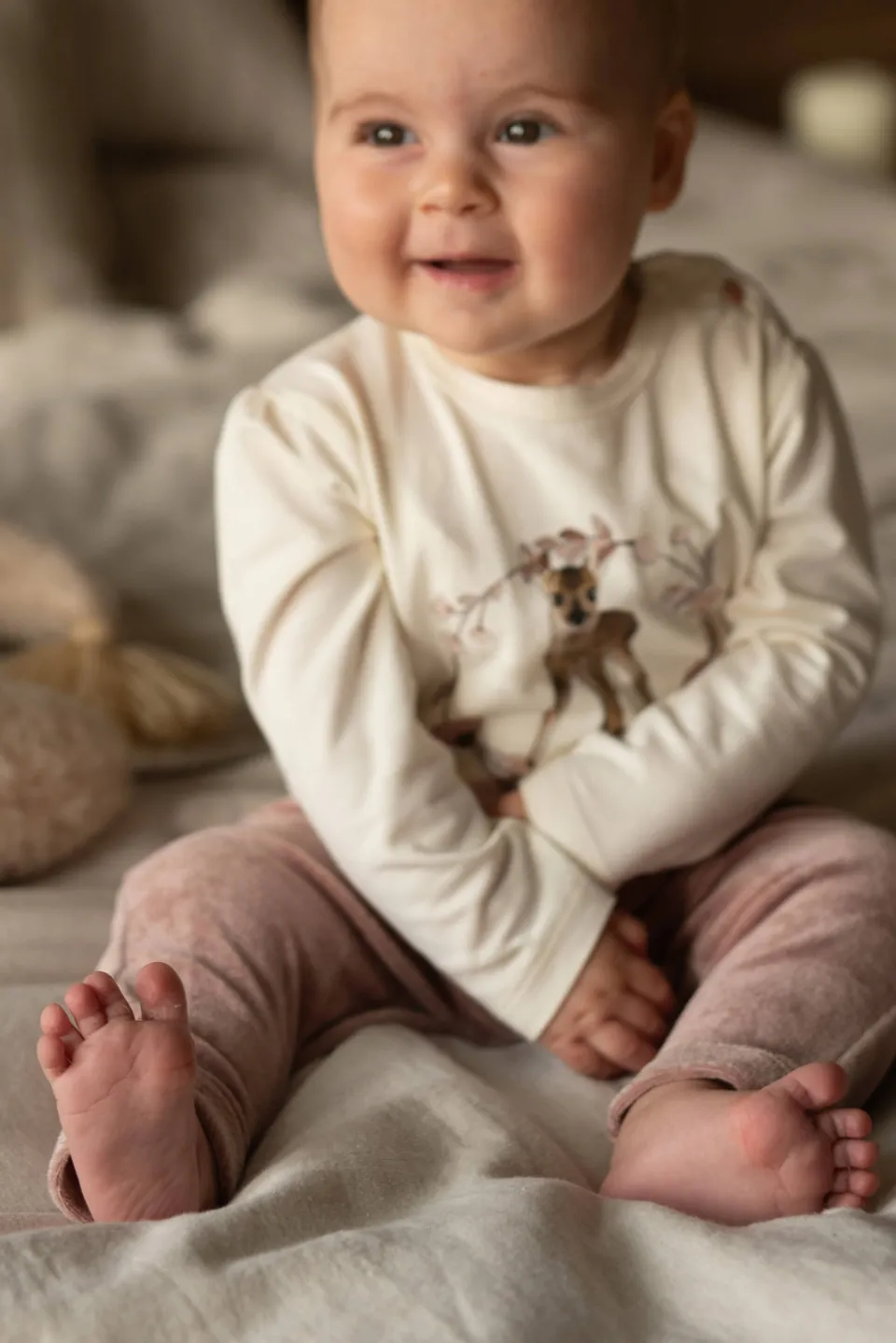 Dirkje longsleeve wit met hertenprint